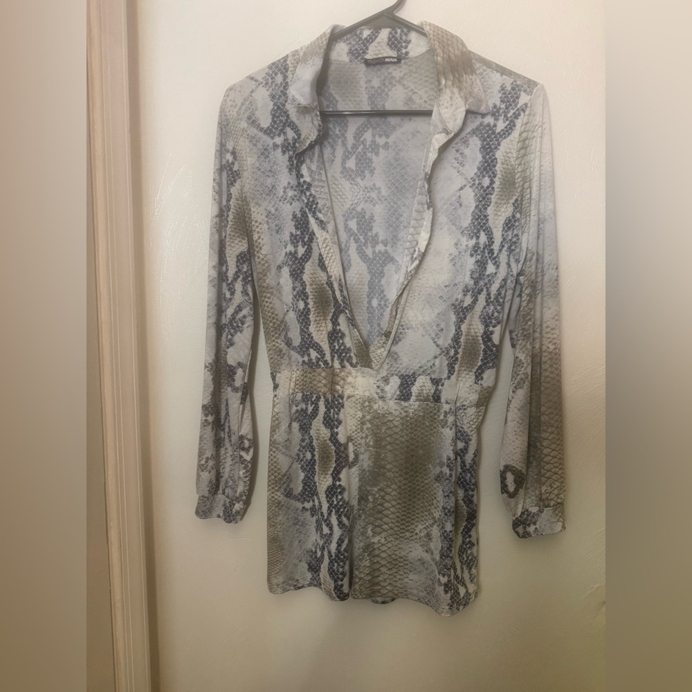 Fashion Nova Snakeskin Print romper size medium
